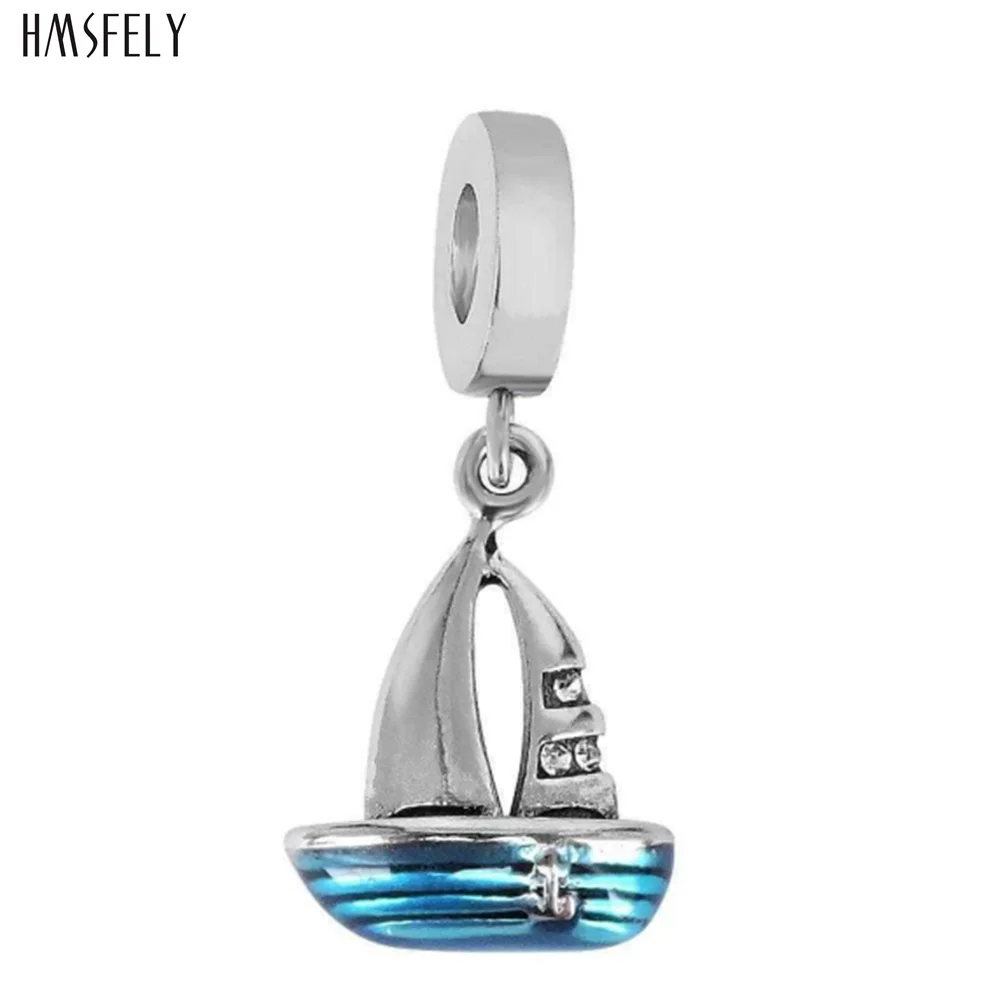 

HMSFELY sailing boat Pendant For Women Bracelet Necklace Jewelry Making Accessories Charm Bracelets Parts