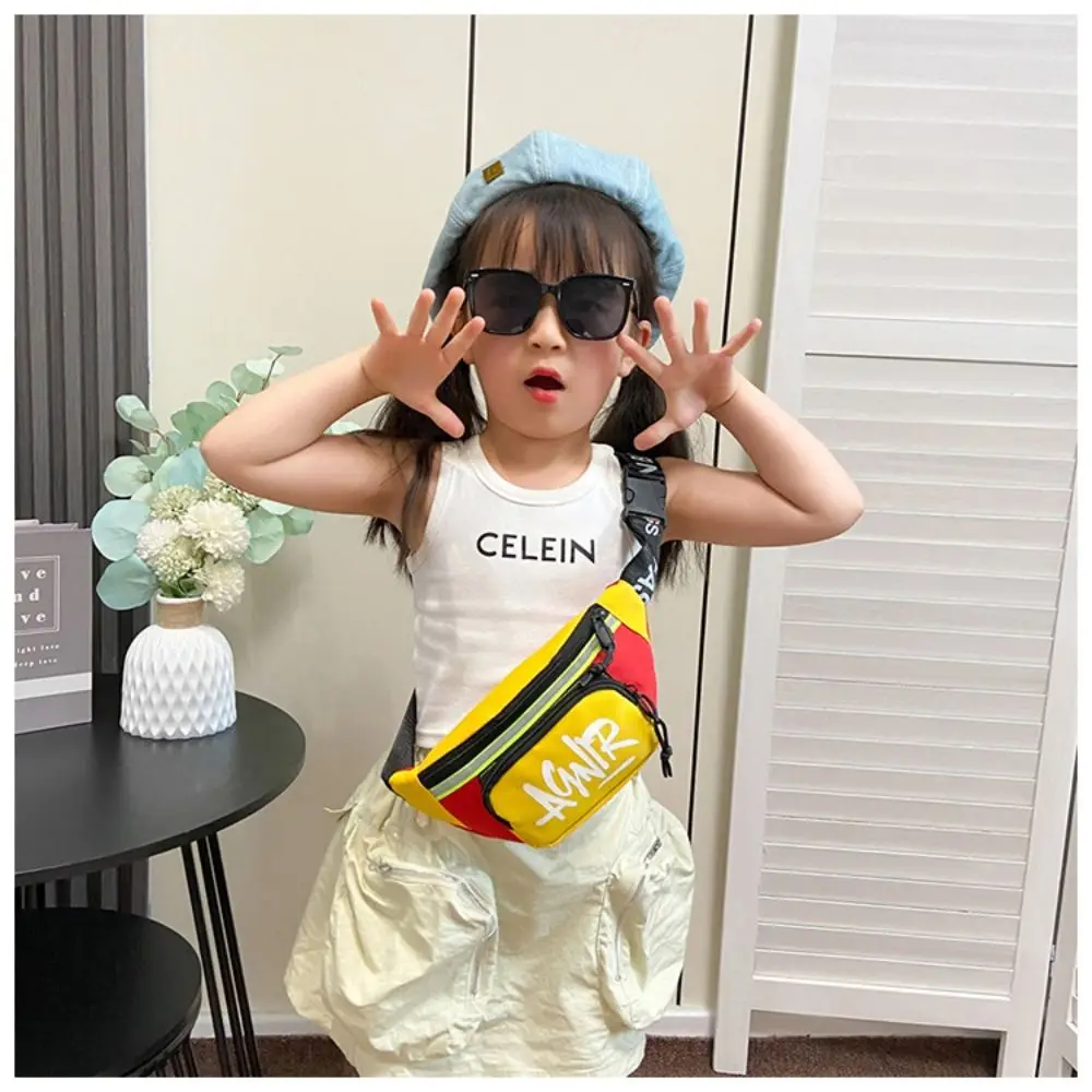 New Baby Mini Waist Bags Oxford Cute Letter Girls Boys Banana Bag Fashion Fanny Pack Kids Shoulder Crossbody Chest Belt Bags