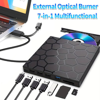 7-in-1 External DVD RW CD Player Optical Drives DVD Burner Recorder USB 3.0 SD TF Card Reader Disk Drive for PC Laptop Desktop