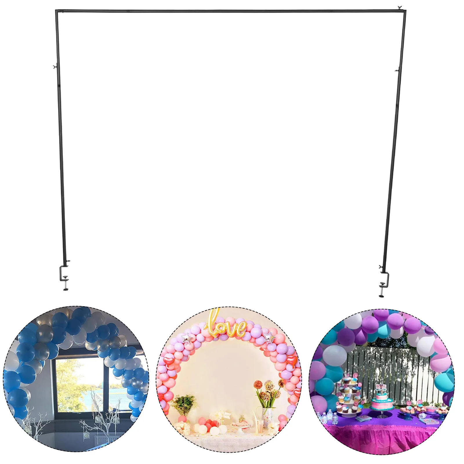 

Adjustable Desktop Multi Functional Bracket Decorative Arch Clamp on Table Rod Holder for Desk Storage Organizer Space Saving