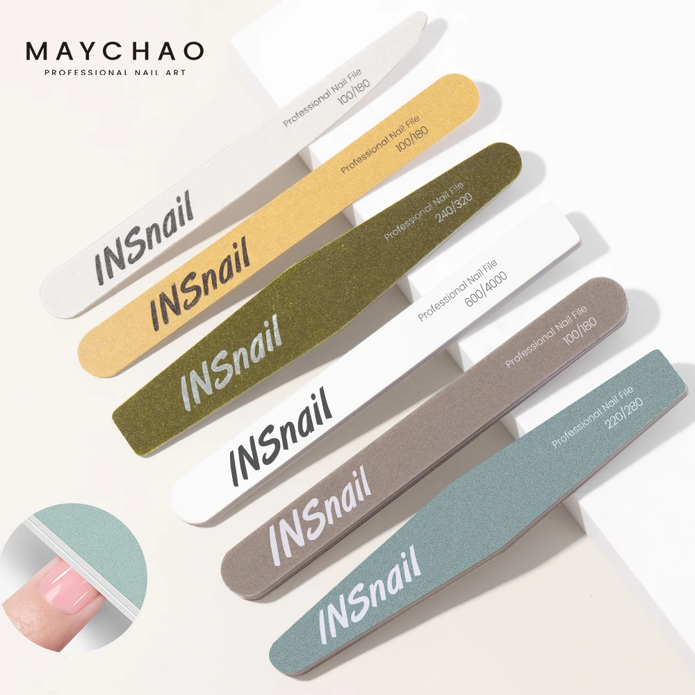 

MAYCHAO 5Pcs/Lot Professional Nails Files 100 180 220 280 600 4000 Nail File Gel Nail Polish File Fine polishing of nail surface