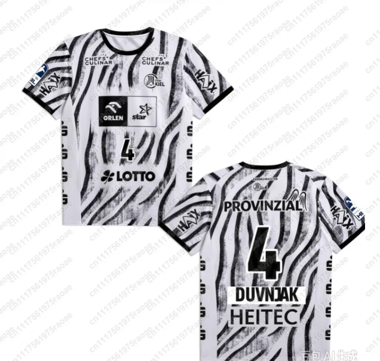 2026-27 Andreas Wolff # 33 THW Kiel Home Handball Match Trikot Atmungsaktives, lockeres Outdoor-Sport-T-Shirt für Erwachsene, schnell trocknende Sportbekleidung – Detail 8