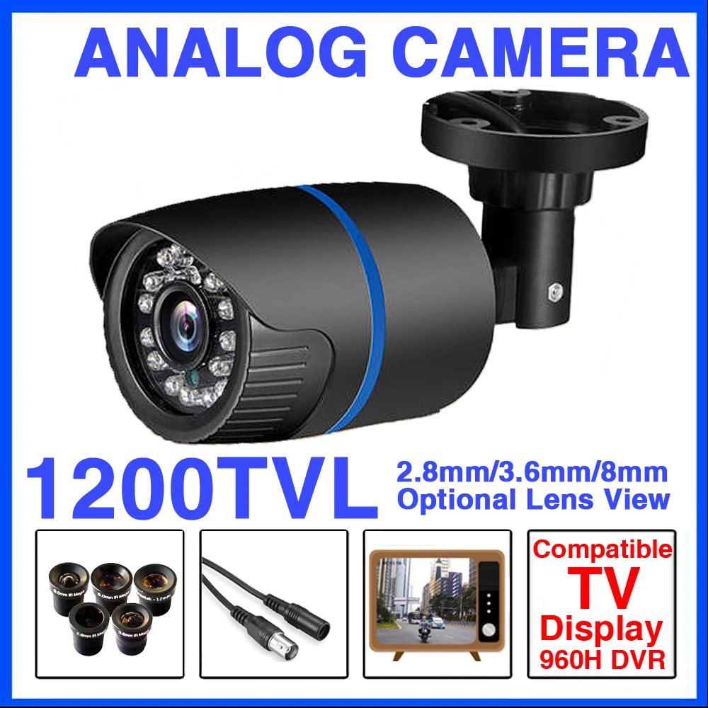 

Real 1200TVL HD Night Vision IR-CUT Analog CVBS Miniature Surveillance Cam Mini Outdoor Waterproof IP66 Compatible CCTV Camera