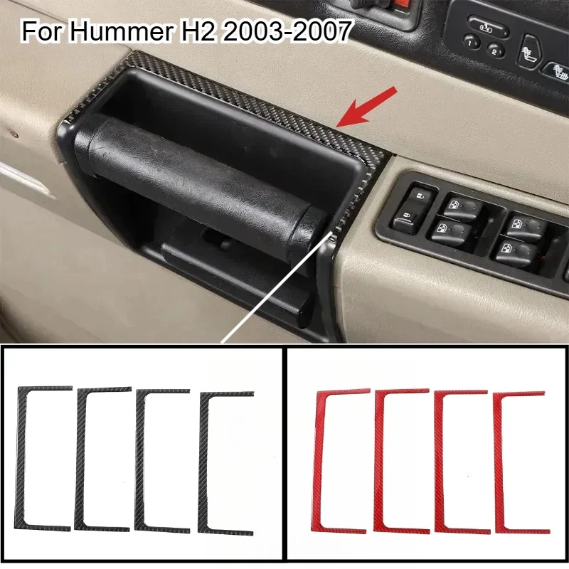 

Fit For Hummer H2 2003-2007 Soft Carbon Fiber Car Door Inner Handle Frame Sticker Interior Car Interior Accessories