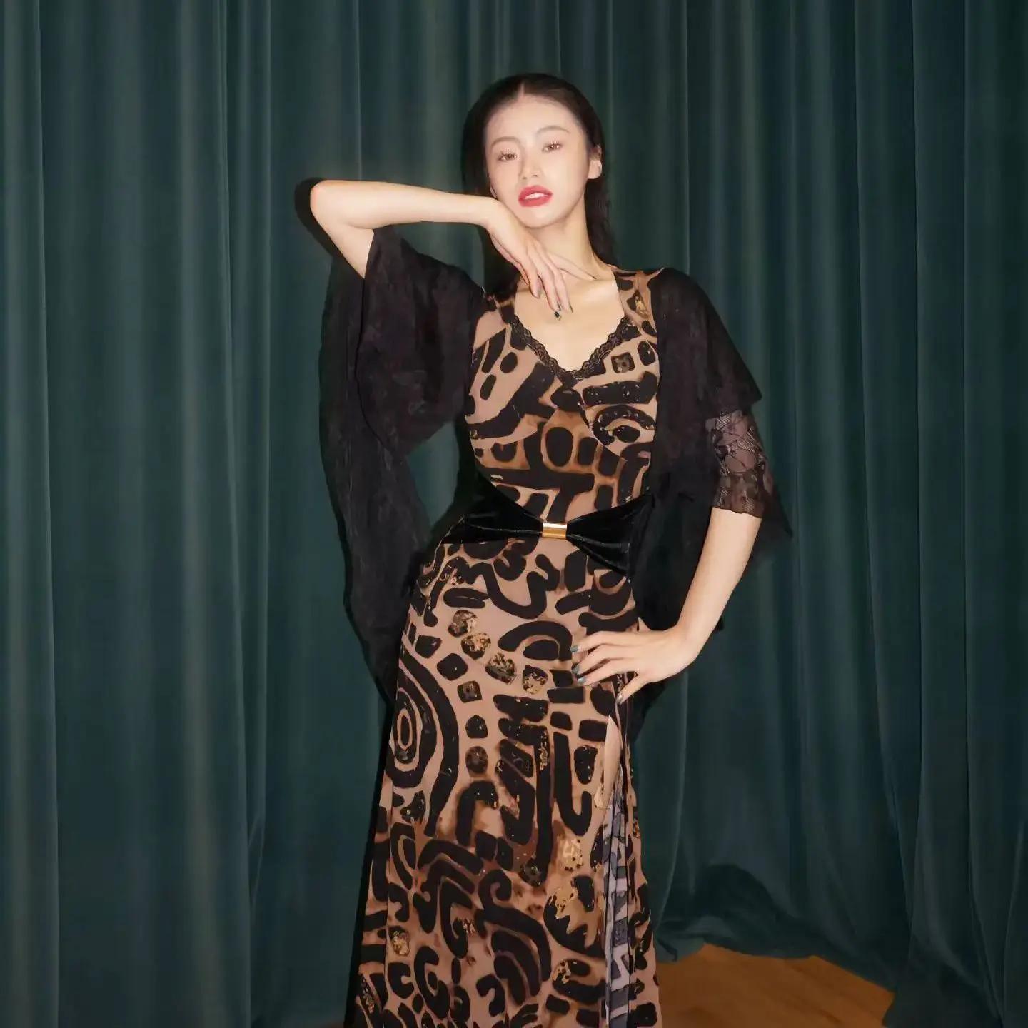 Moderne Danskleding Voor Vrouwen Nationale Standaard Dansvoorstelling Kostuums Luipaardprint Jurk Ballroom Dans Jurk DN22571