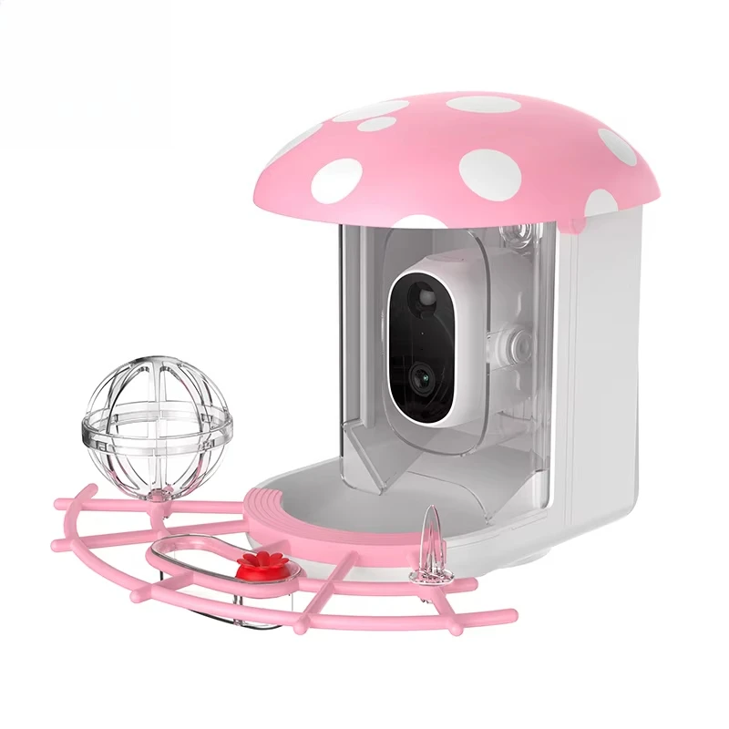 

Smart garden bird feeder with outdoor wildlife surveillance camera for remote observation of indoor and outdoor solar