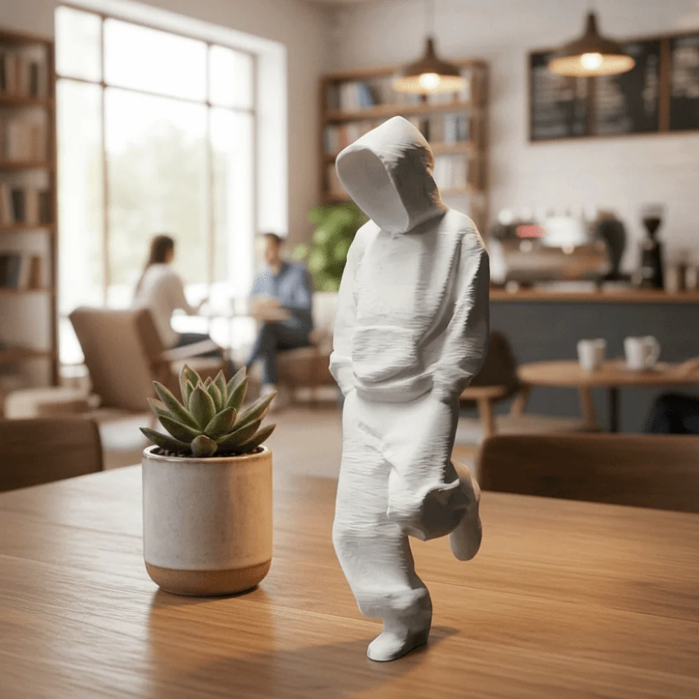 Creative 3D Printed People Model Figurine Funny Crafts Thinker Sculpture Home Decor Gothic Faceless Thinker Figurine Desk