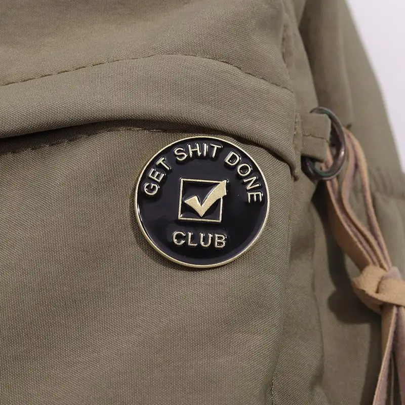 Get Shit Done Club Enamel Pin Funny Phrases Motivational Sign Brooch Lapel Backpack Badge Jewelry Decorative Gift-IIOO