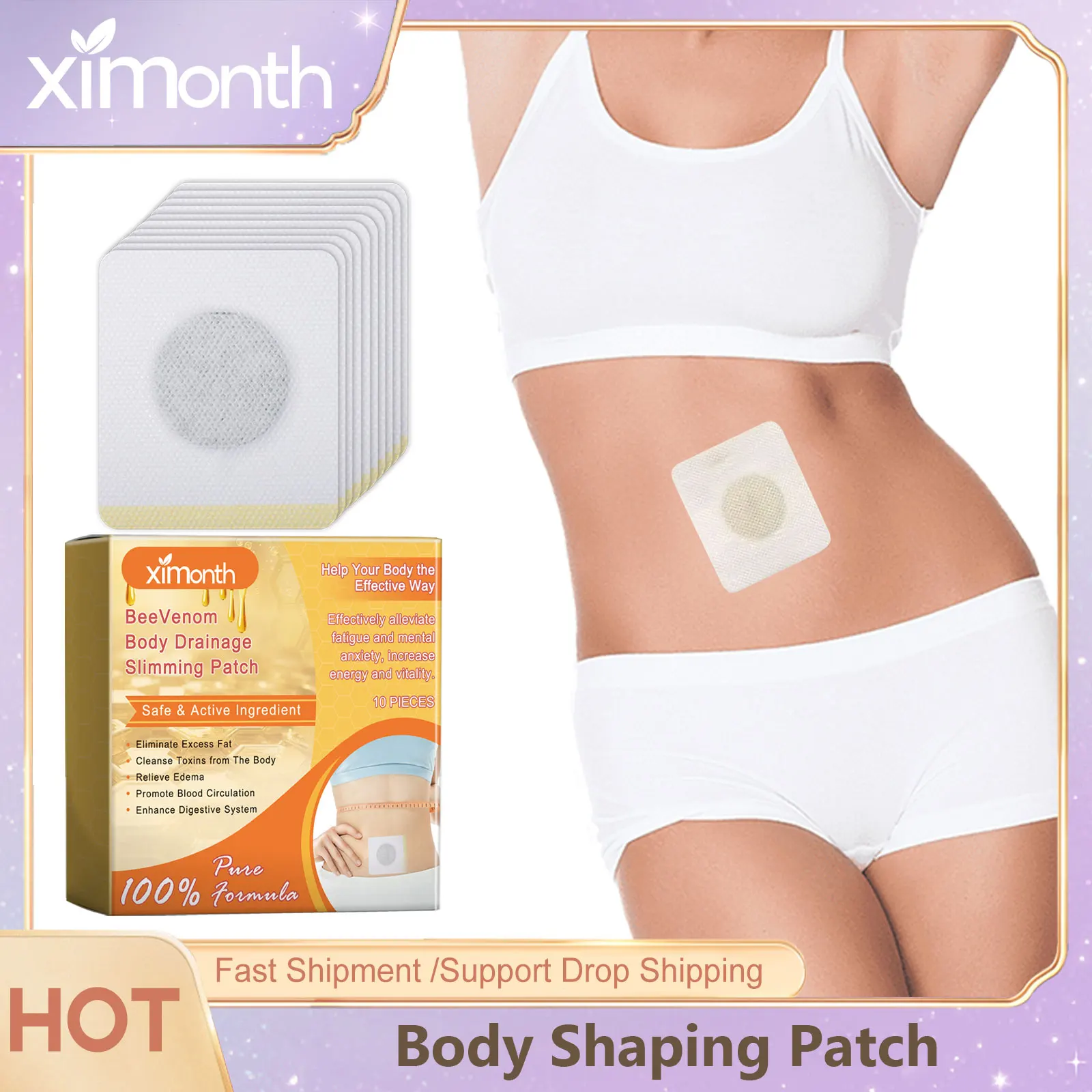 

Slimming Patches Lose Weight Natural Plant Navel Patch Belly Burning Fat Detox Abdominal Contouring Shaping Firming Body Sticker