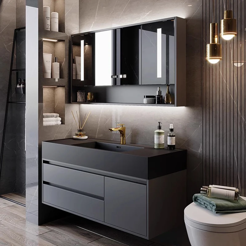 organizer storage bathroom cabinet make up Toilet storage bathroom cabinet accessorie mirror meuble salle de bain furniture