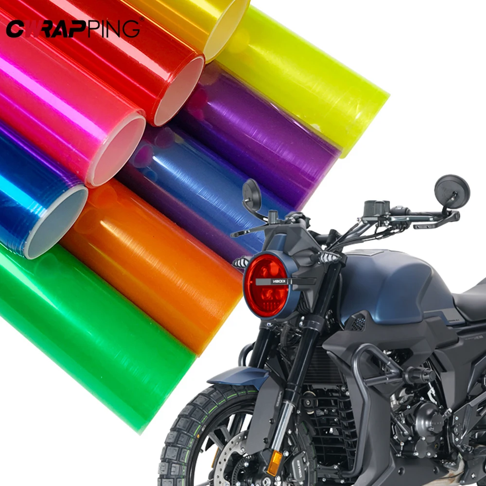 Filme de luz do carro farol luz traseira vinil colorido à prova dwaterproof água e anti-risco adesivo decorativo acessórios de luz da motocicleta