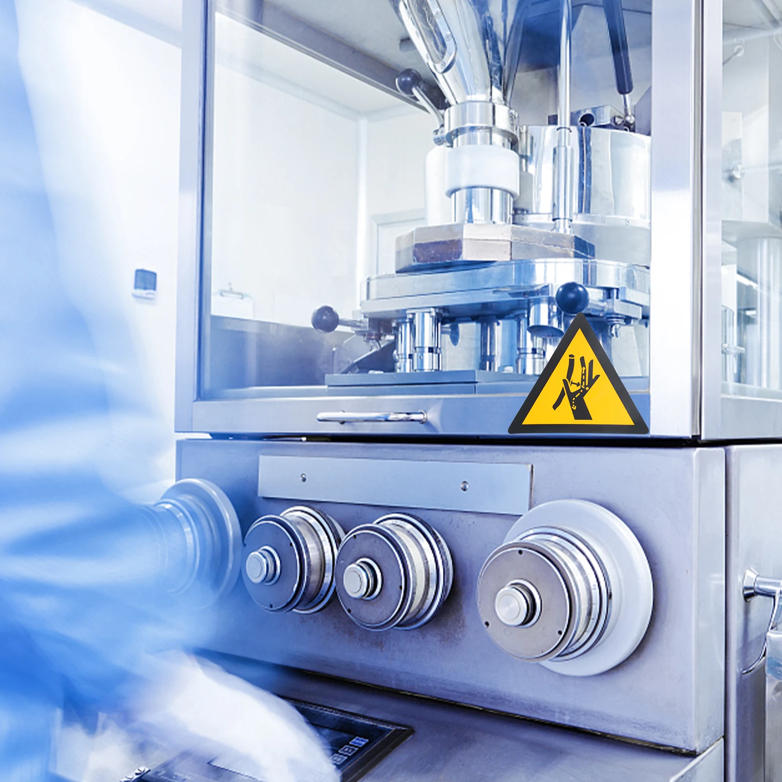 

Warning Sign Machine Danger Caution Stickers The Signs Pet Film Safety Reflective Hand Pinch Decals