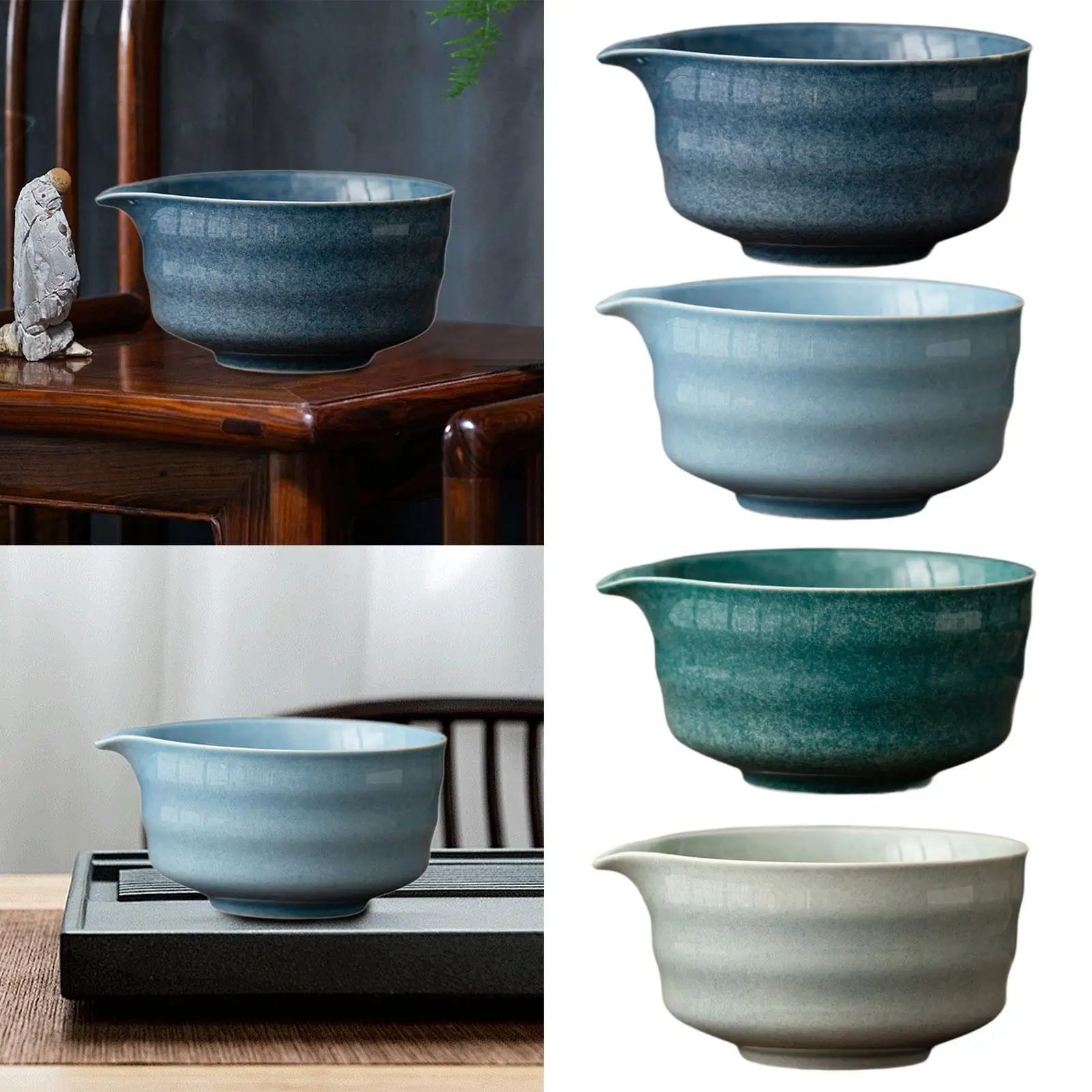 Ceramic Matcha Bowl Accessories Portable Smooth Craft Creative Matcha Mixing Bowl for Living Room Tabletop Office Kitchen Decor