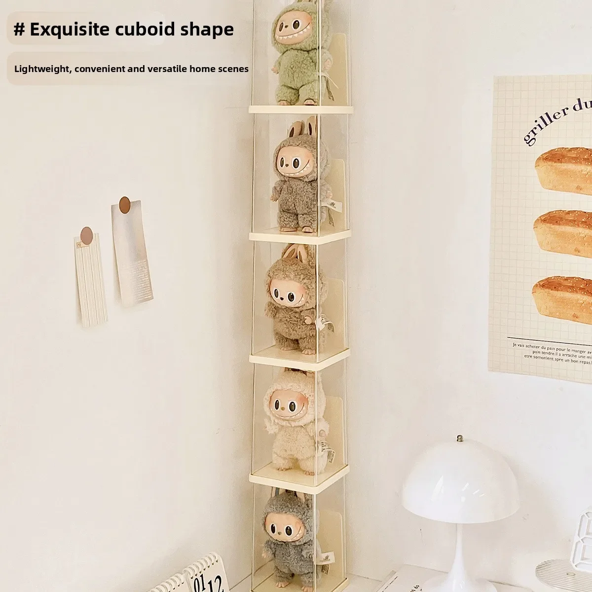 

Коробка Прозрачная коробка для хранения кукол Labubu Слепая коробка для хранения Дисплей Пыленепроницаемый и влагозащищенный 18-см Подвесной дисплей Labubu