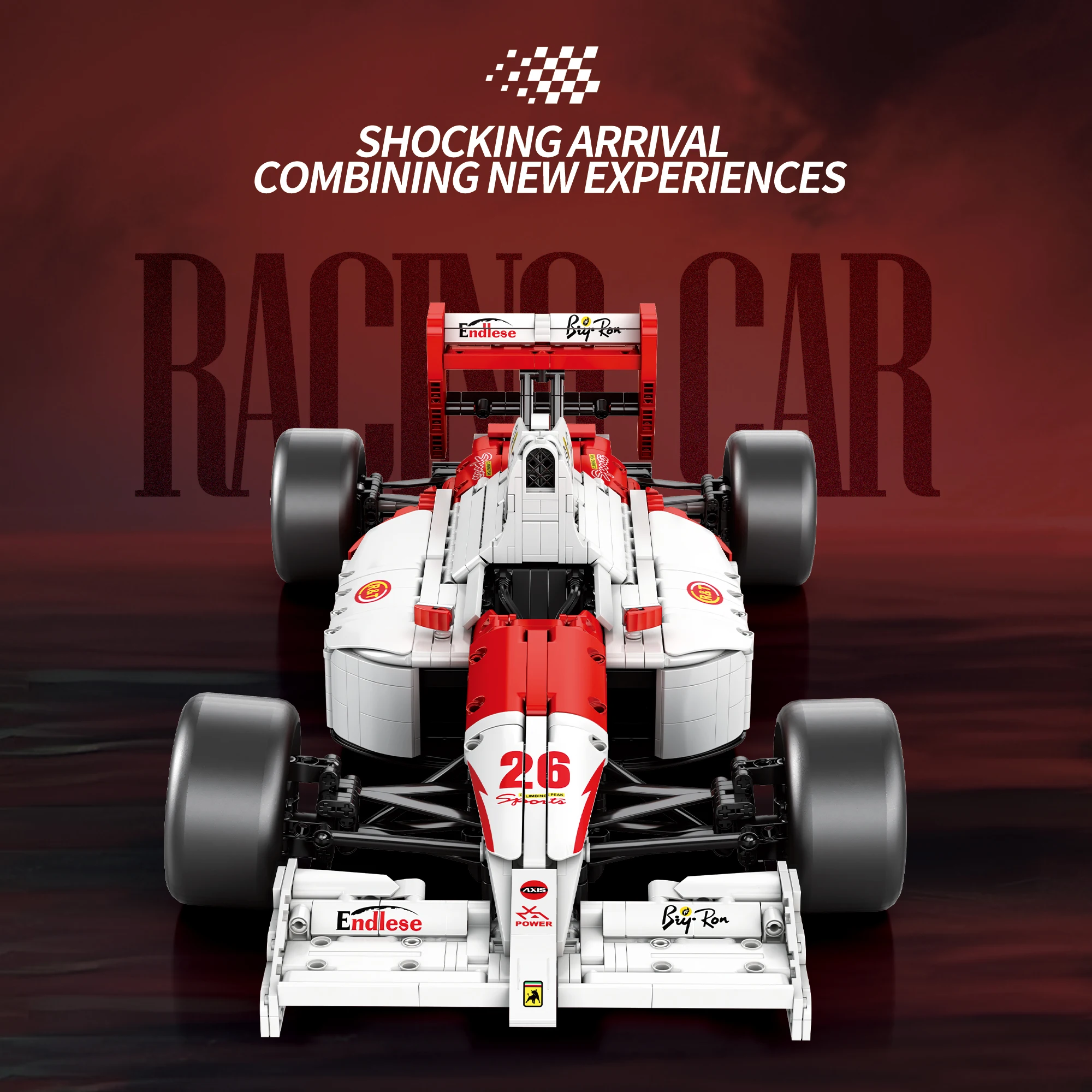 2800PCS MP4 Formula Racing Car Building Blocks V12 Engine 1:8 Car Model Bricks Desktop Ornament Kid Educational Toy Holiday Gift