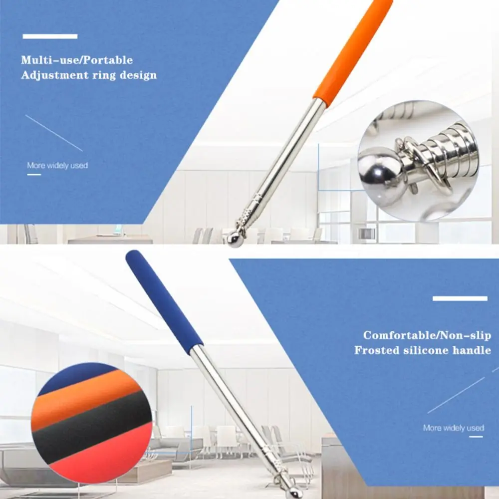1pc Multi-functional 2-in-1 Teaching Pointer 1/1.2/1.6M Retractable Banner Pole Flag Display Pole Outdoor Flag