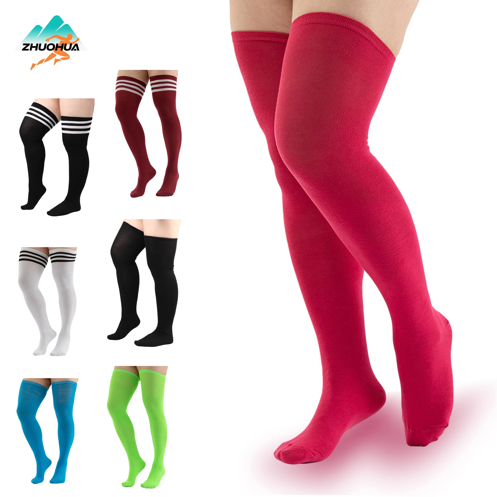 

ZHUOHUA, 1 пара чулок больших размеров, однотонные гольфы в стиле Лолиты, утягивающие черно-белые носки