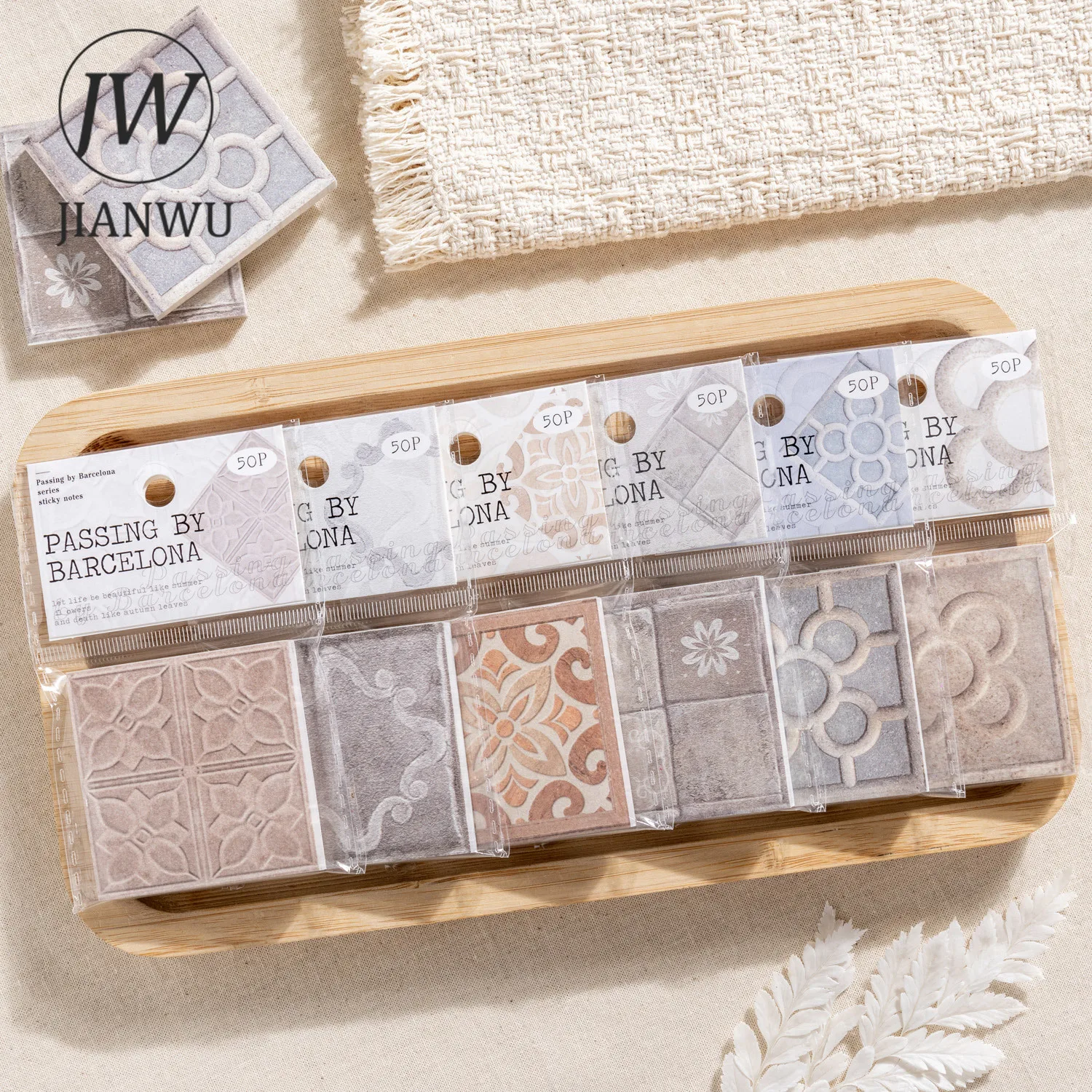 JIANWU يمر عبر سلسلة برشلونة خمر نمط المشهد المواد الكولاج مذكرة الوسادة الإبداعية غير المرغوب فيه مجلة القرطاسية