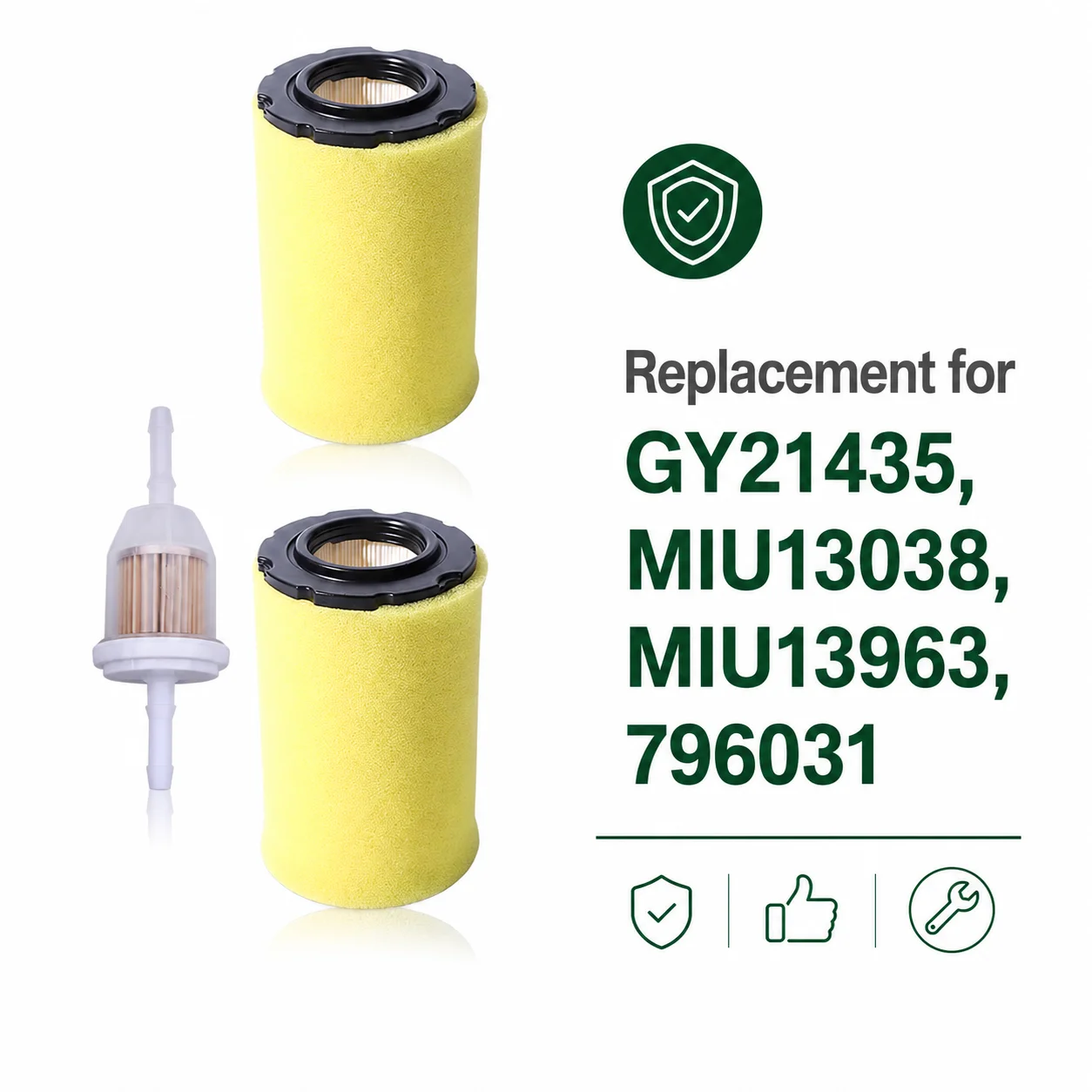 Air & Oil Filter Tune Up Kit For John Deere GY21435 MIU13038 MIU13963 B&S 796031 KL2505022-S Lawn Mower Tractor Parts Repair
