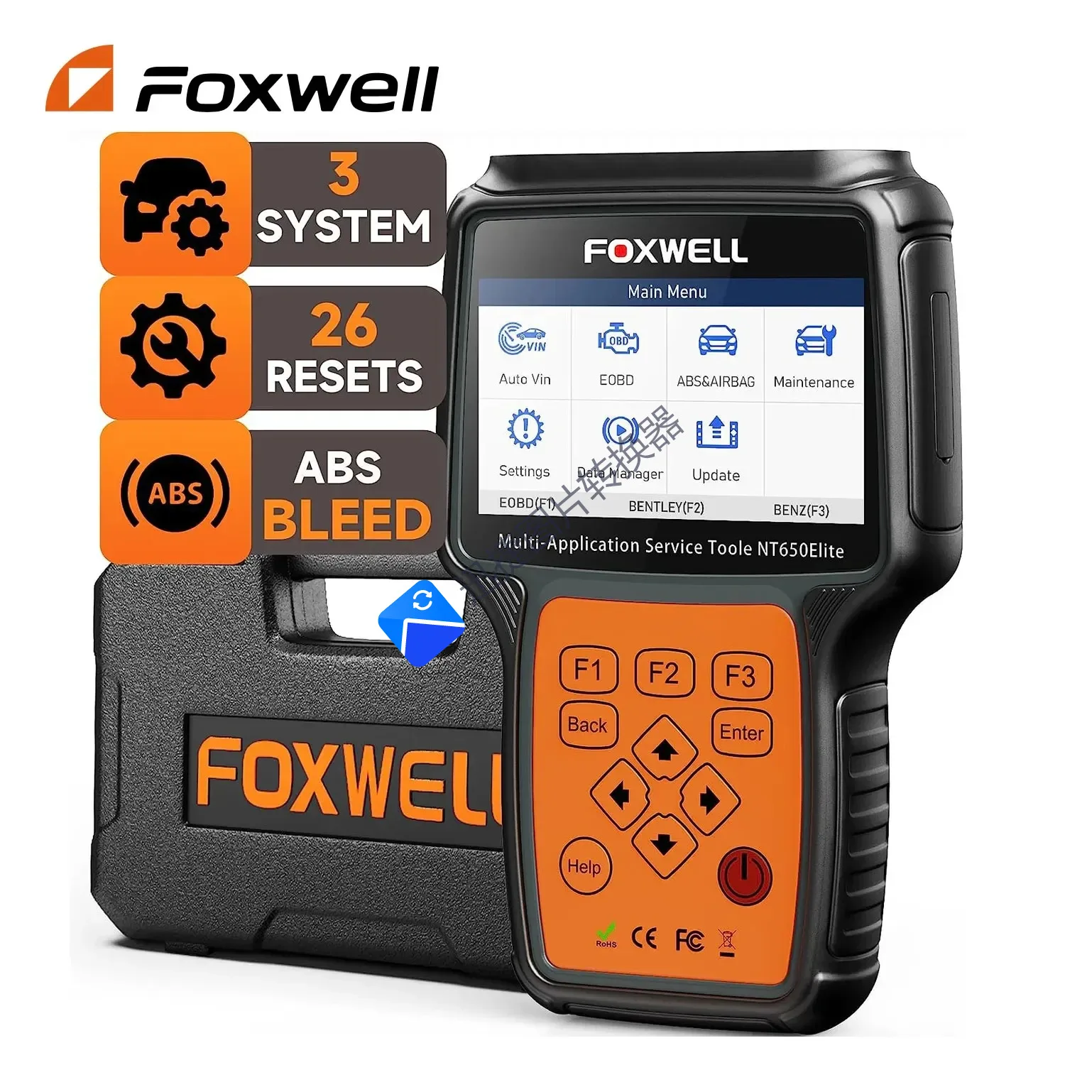 FOXWELL NT650 Elite OBD2 Automotive Scanner Code Reader Professional A/F BRT ABS SRS DPF Oil 26 Reset OBD 2 Car Diagnostic Tool