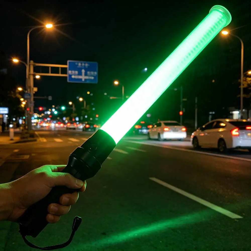Durable 54cm LED Traffic Wand Safety Flashing Traffic Signal Warning Light Universal Signal Warning Flash Light Command