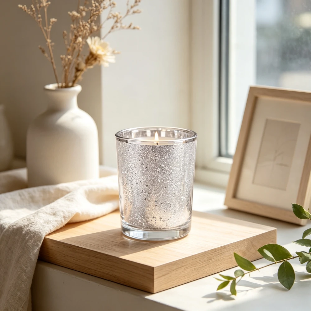 6/12Pcs Speckled Votive Tealight Candle Cups Mercury Glass Candle Holders Modern Wedding Table Decor Dinner Party Home Ornament