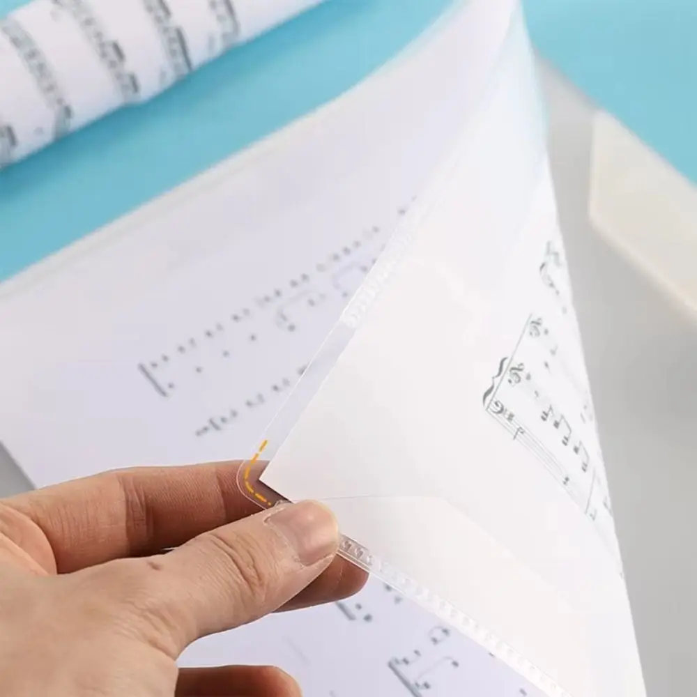 Sheet Protector 40 Pages Music Binder Spiral-Bound Waterproof Spiral-Bound Folder Detachable Writable Sheet Music Folder Home