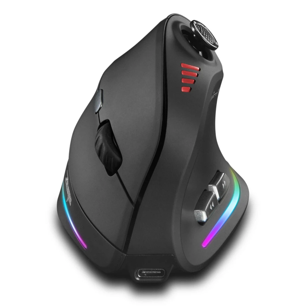 

ZELOTES Vertical Gaming Mouse Wireless Tri Mode 12 Programmable Keys Ergonomic Rgb Backlit 24000Dpi Joystick For Pc Gamer