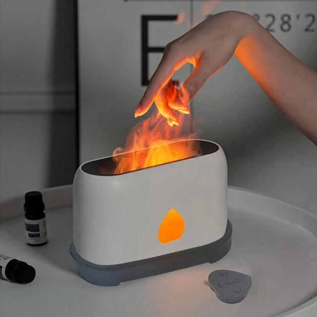 

OEM пламя ароматический диффузор ультразвуковой прохладный туман светодиодный светильник увлажнитель воздуха масляные ароматы пожарный туман с подсветкой