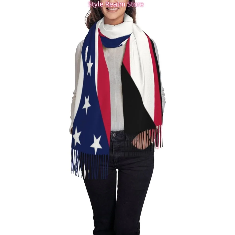 Ohio State Flag Print Women Fashion Winter Scarf Soft Long Style Warm Shawl Scarves Wraps