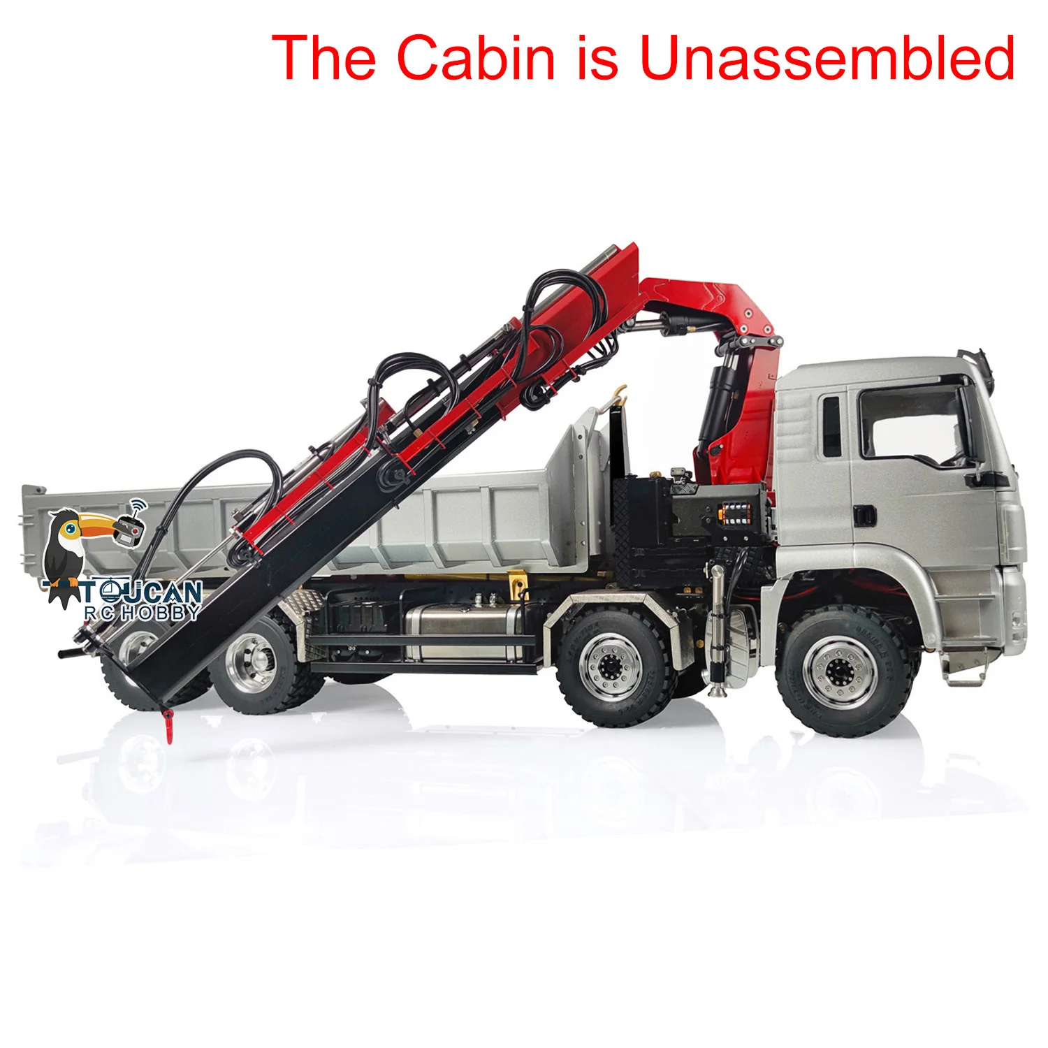 LESU 1/14 8x8 RC Roll on/off Hydraulic Truck Crane Dumper Tipper Reversing Valve Engineering Vehicle Model Toys Gift TH19852