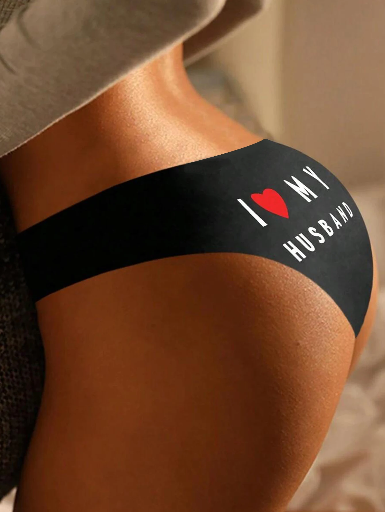 Women's Low-Waist Underpanty with Letter Printed Seamless and Smooth Comfortable Underwear Valentine's Day Gifts Cheeky Bikini image 5