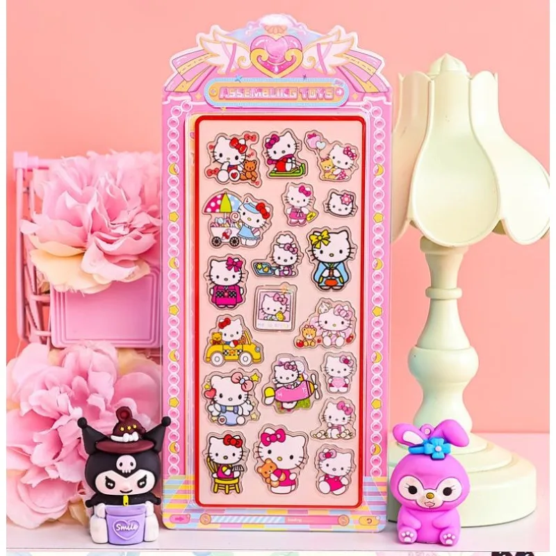 สติกเกอร์อะคริลิคตกแต่งลายการ์ตูนซานริโอ้ ปี 2025 สติกเกอร์สร้างสรรค์สำหรับเด็ก สมุดภาพ วัสดุตกแต่งฉาก