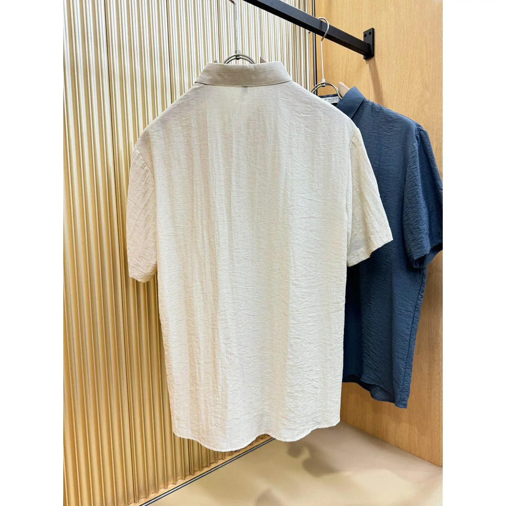 BC Italian 26ss Old Money Wind Lapel Short Sleeve Casual Linen Shirt