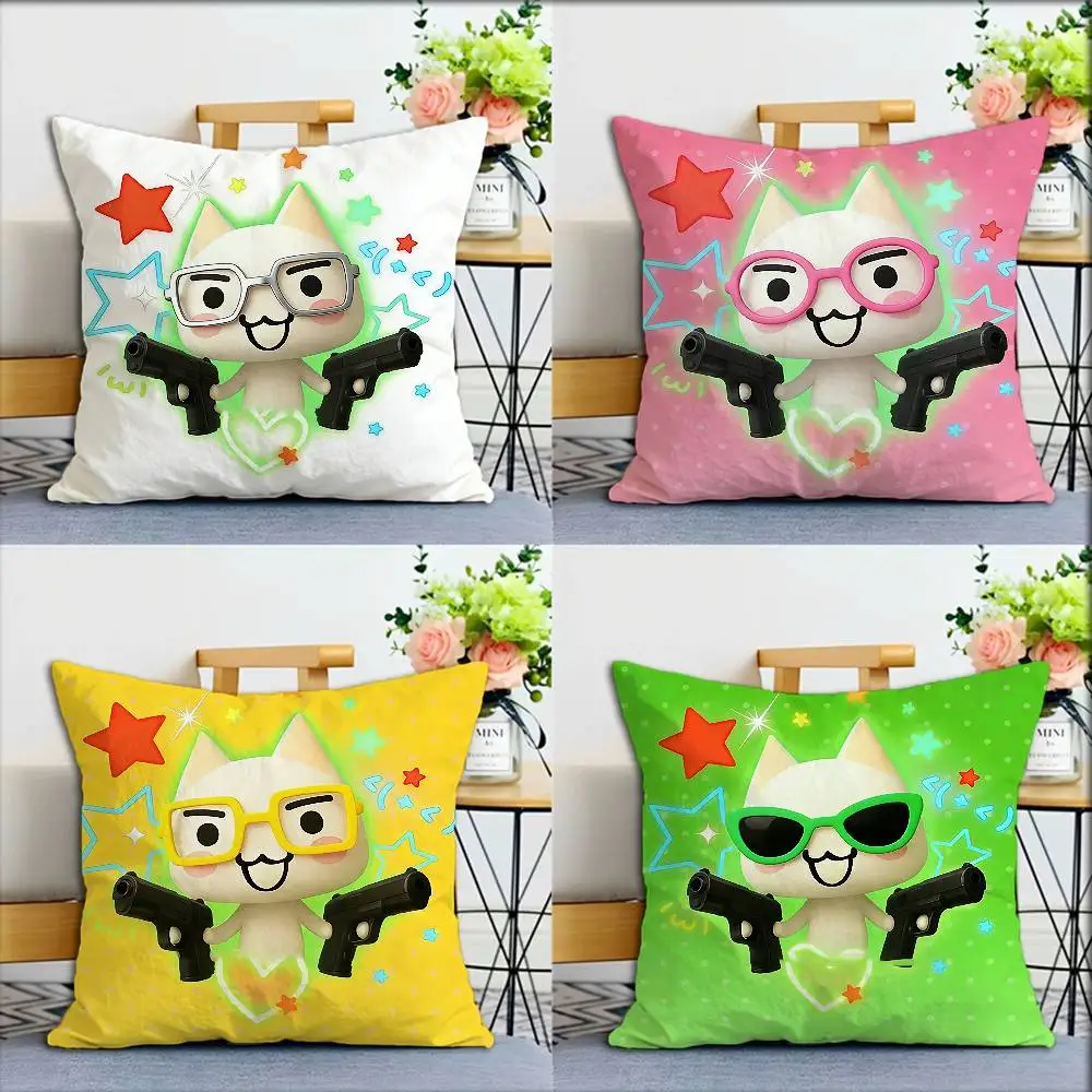 

cute I-Inoue Cat World Various Sizes Square Pillow Case For Car Home Bedchamber Decor