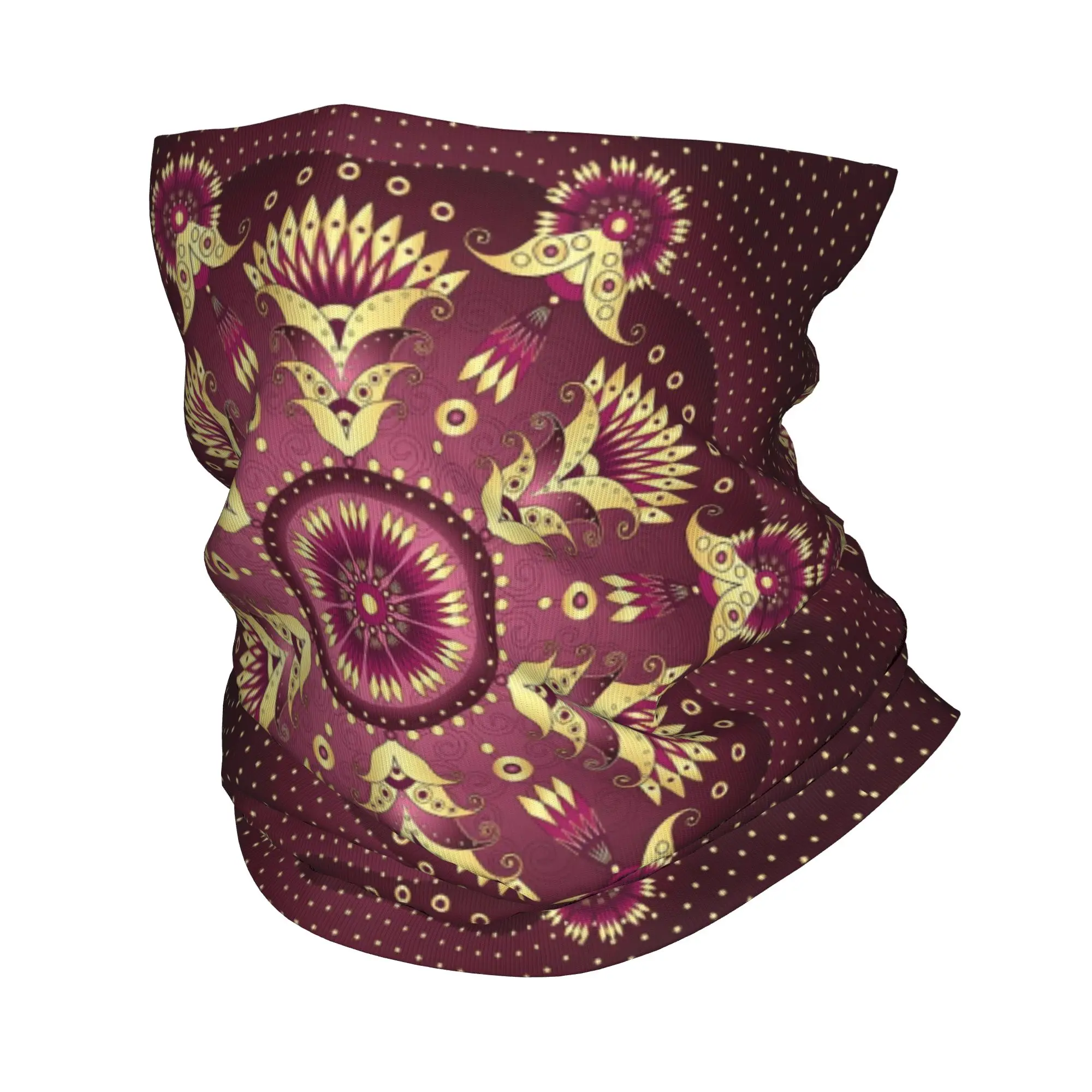 Gold Lotus Circle Frame Radius Style Colorful Bandana Neck Gaiter Printed Mask Scarf Multifunction Headwear Riding For Men Women