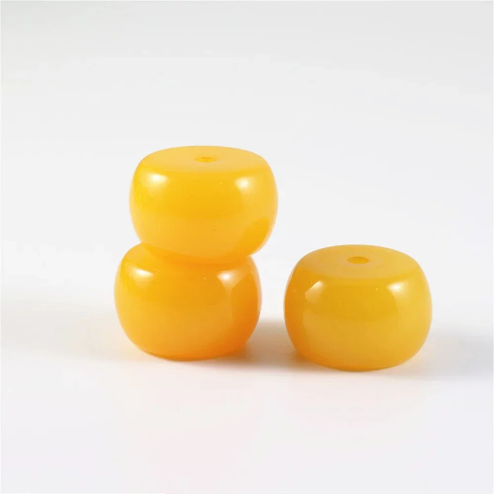 Imitation Amber Hot 11x18mm Honey Barrel Resin Yellow Wheel Beeswax Beads for Jewelry Making DIY Bracelet Necklace Charm Shim