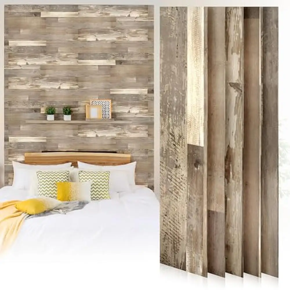 

Peel Stick Accent Wall Planks Box Easy Install Real Wood Look Removable Strong Adhesive Light Weight DIY Beautiful Accent Home