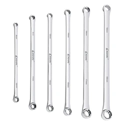 6PCS Extra Long Box End Wrench Set CRV Metric 8mm - 19mm Combination Durable Aviation Spanner