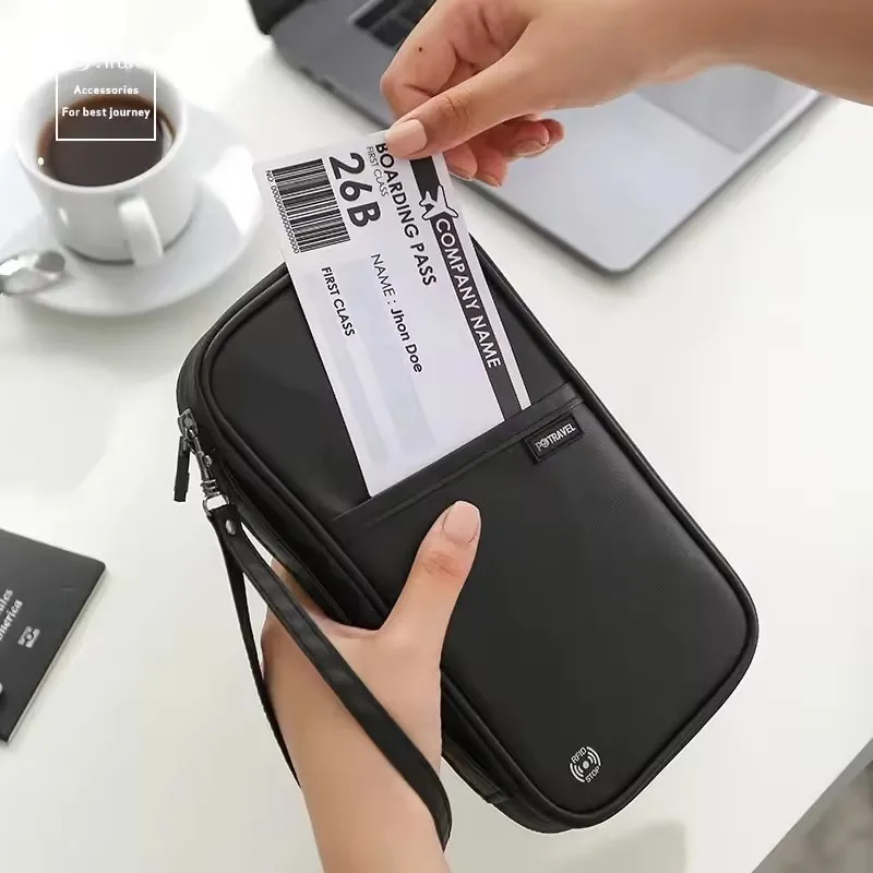 New Waterproof Passport Holder Travel Wallet Multifunctional Small Credit Card Wallet Storage Bag Portable Document Storage Bag