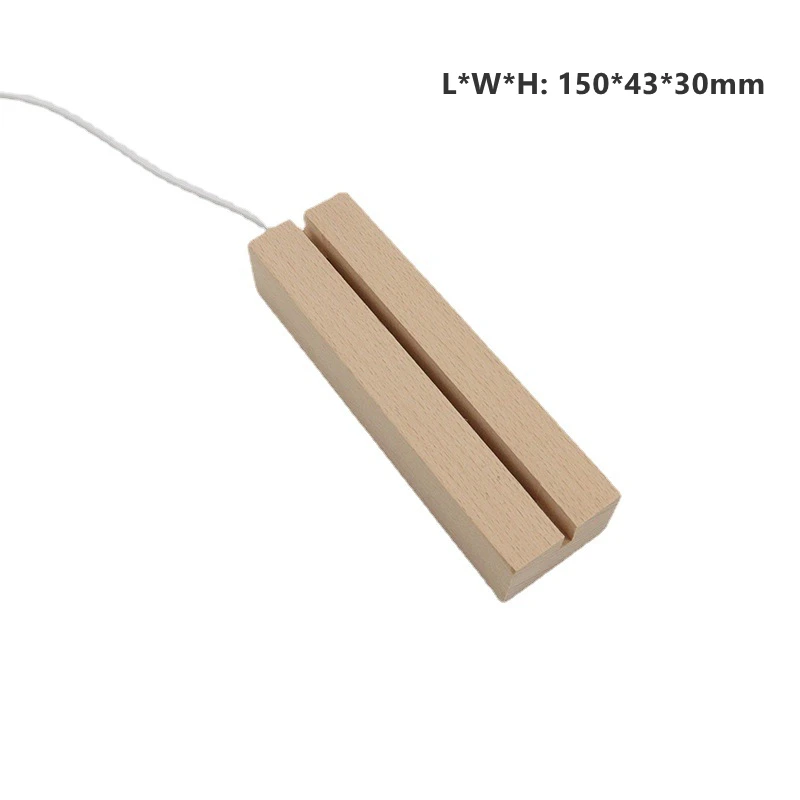 Solid Wood LED Lamp Base – DC 5V USB Powered, Warm White, Adjustable Brightness, 3D Effect Display Stand For Crystals, Jewelry, Glass Art & Paperweights
