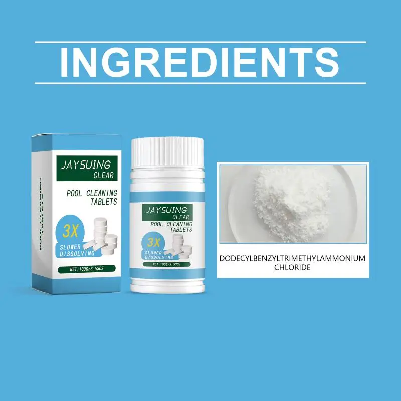 Chlorine Purification Tablets 100g Pathogen Remover for Pool Water Cleaning MultiEffect  Bathtub Spa