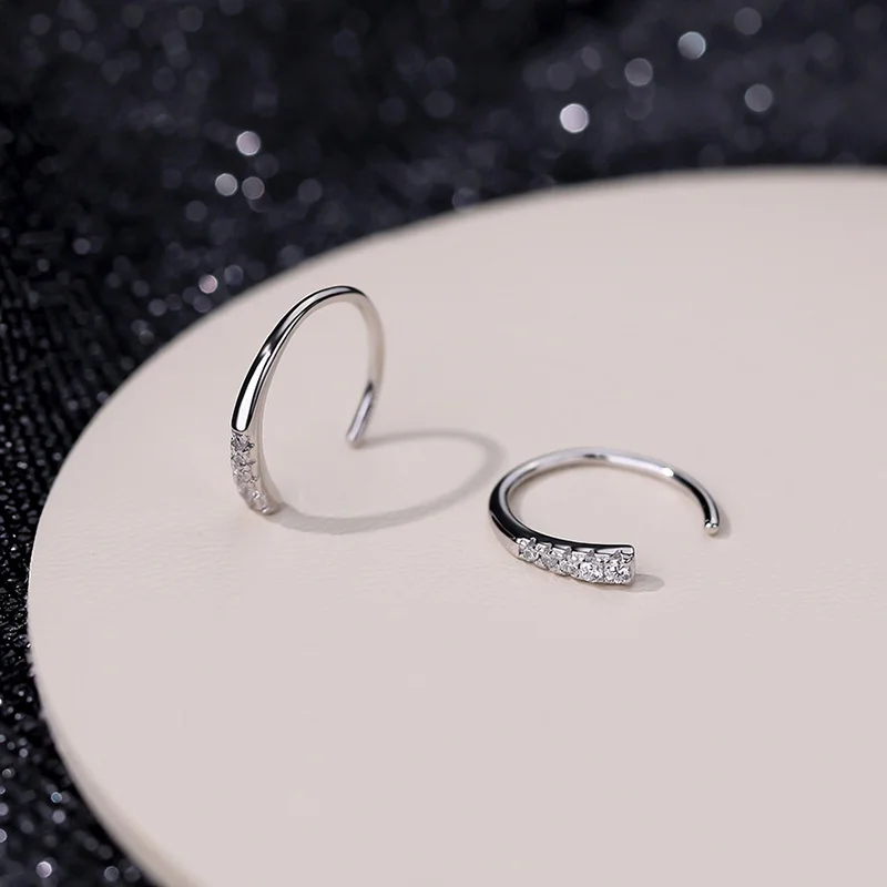 

S925 Pure Silver U-aped Ear Hook Women's Exquisite Ear Hole Spwear Non-Removable Earring New Faion Jewelry