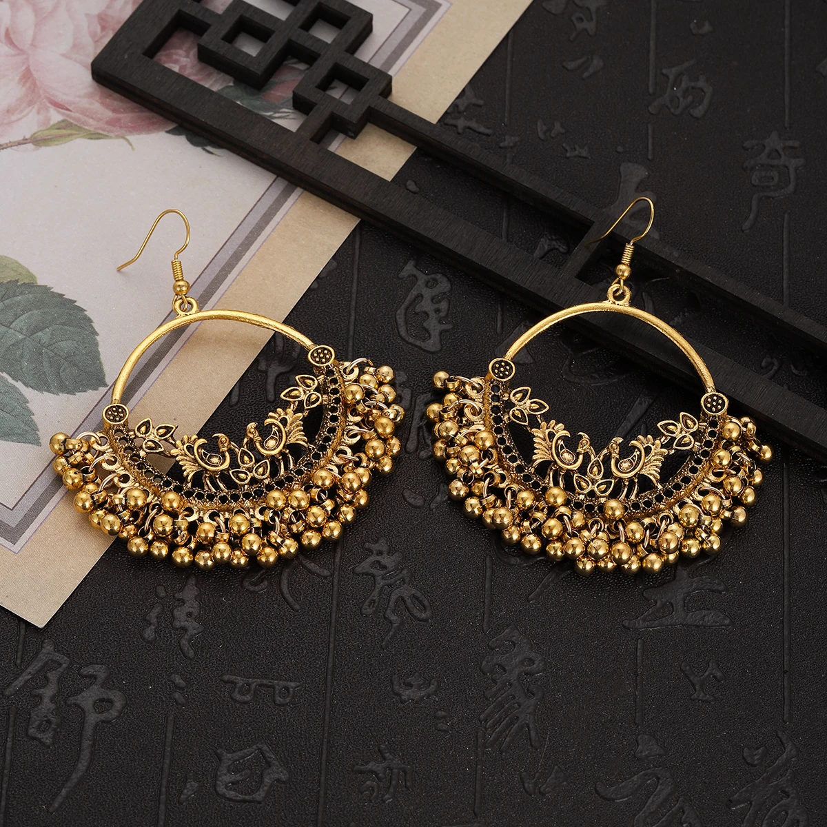 Ethnic Vintage Big Round Drop  - Ethnic Indian Fashion 评论和价格