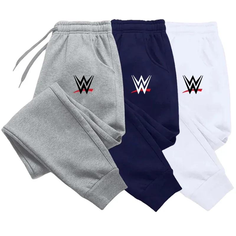 

2025 Autumn Winter Men's WWE Printed Fashion Sports Casual Drawstring Jogging Pants Running Pants Printed Sports Fitness Pants
