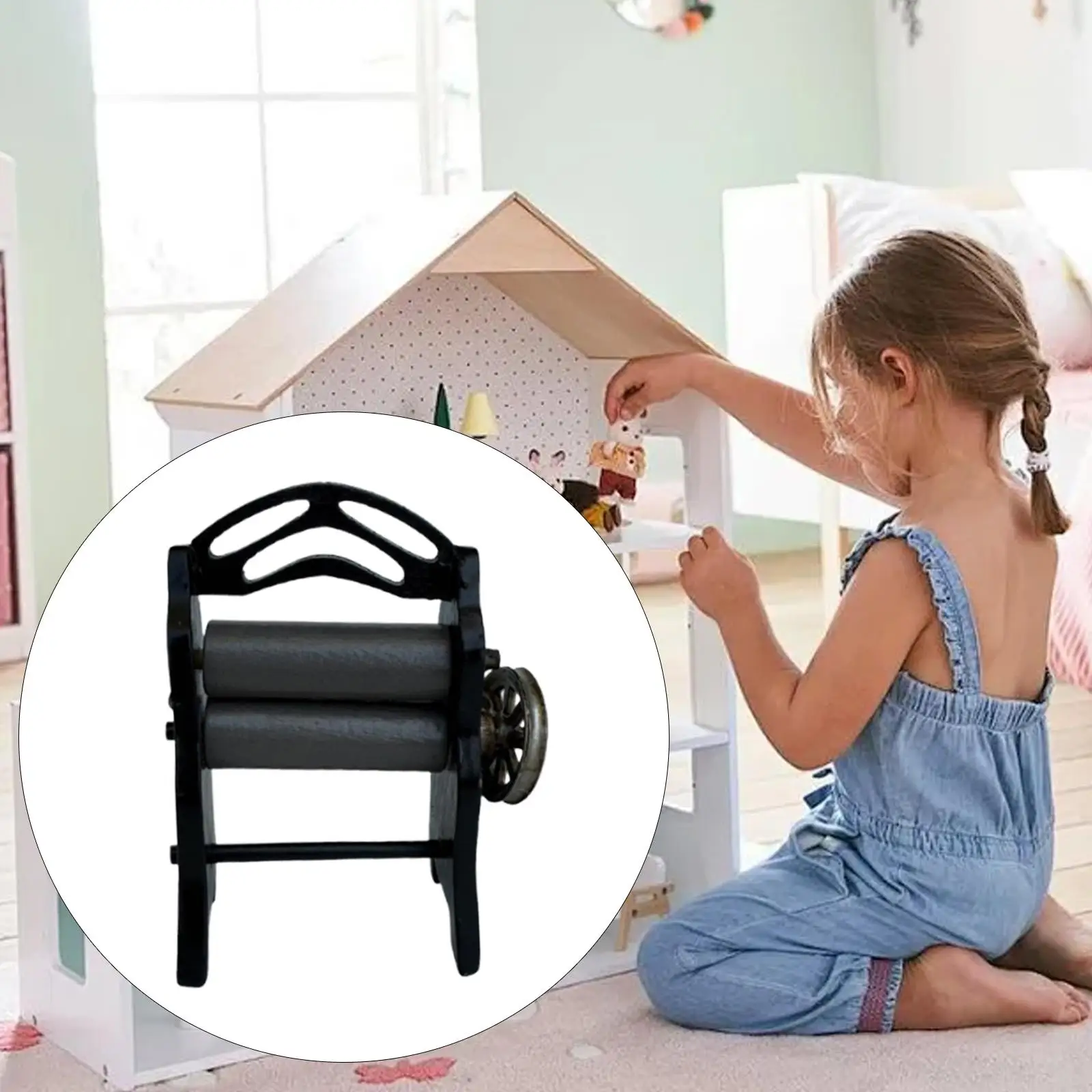 

Hand Operated Flour Mill Role Play, Handcraft Kids Kitchen Playset ,Dollhouse Kitchen Set 1:12 Dollhouse,