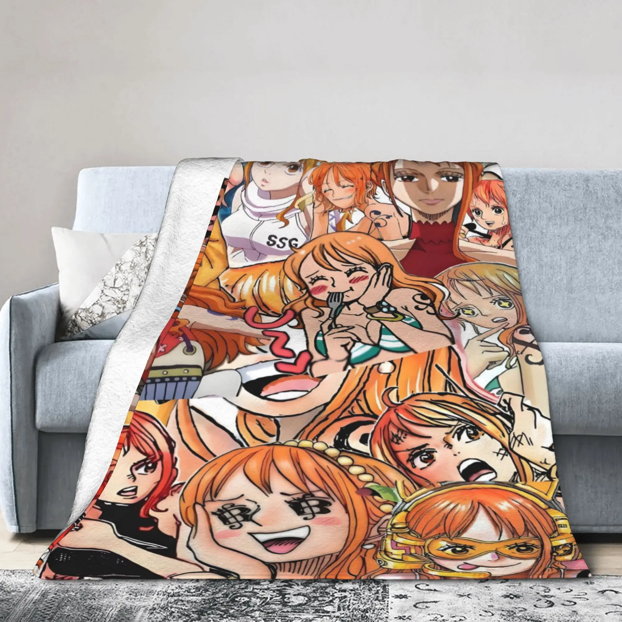 Custom Nami Anime Cartoon Blanket 3D Print Soft Flannel Fleece Warm Manga  Throw Blankets for Car Bedroom Sofa Quilt