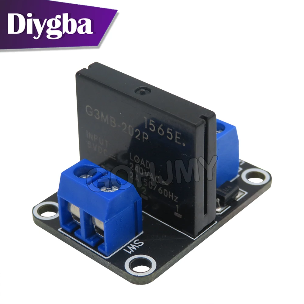 Низкий уровень 5 В 1-канальный твердотельный релейный модуль SSR G3MB-202P 240 В 2 А выход с резистивным предохранителем DIYGBA
