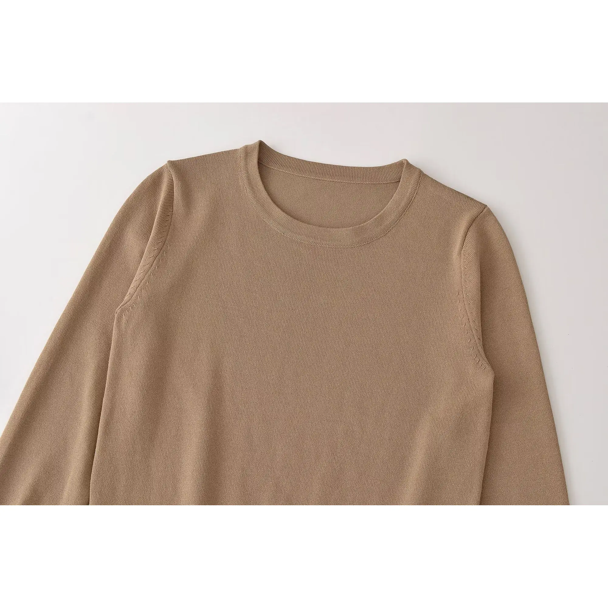 JNLEAOG Comfortable Casual round Neck Knitted Sweater Basic Multi-Color Women's Fashion Autumn New Arrival Polyester Fiber