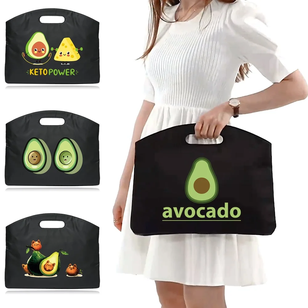 

Carry Briefcase Fashion Laptop Bag Conference Bag Unisex File Bag Lager Capacity Business Trip for Work Handbag Avocado Print